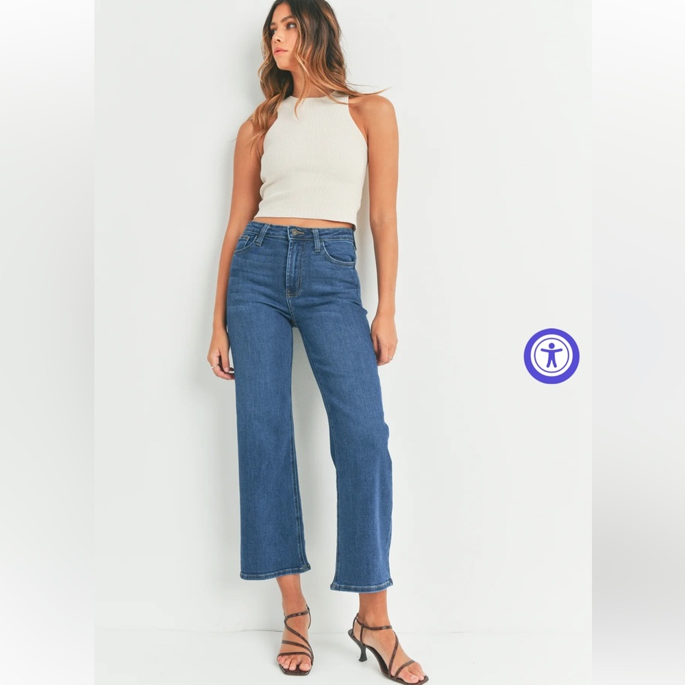 Just Black Dark Denim The Slim Wide Leg